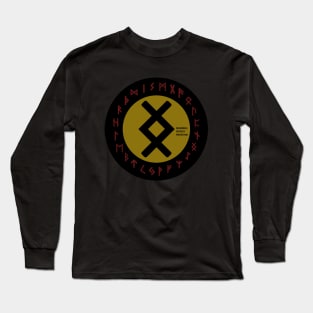 Yellow Inguz Futhark Rune Symbol Long Sleeve T-Shirt